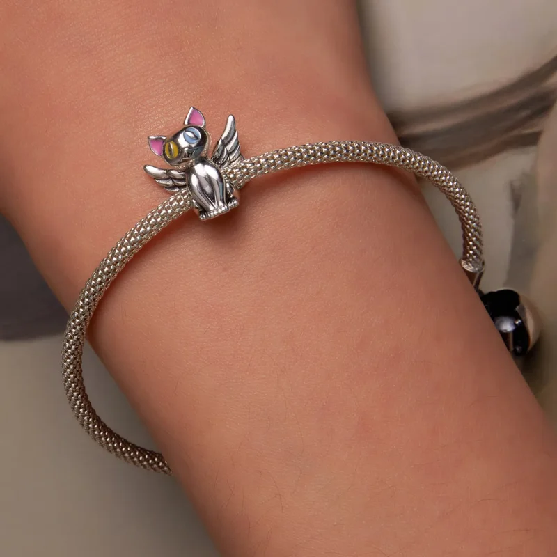 (image for) Pandora Style Angel Cat Charm - SCC2299 - View 6