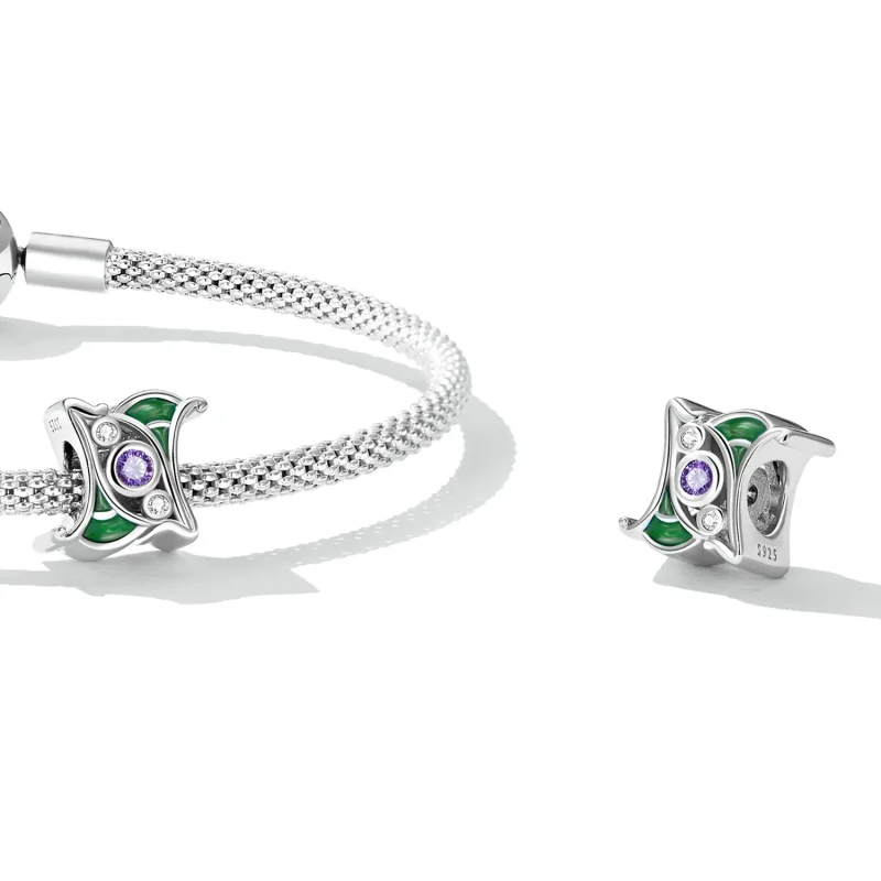 (image for) Pandora Style Art Purple Zirconium Spacer Charm - SCC2294 - View 4