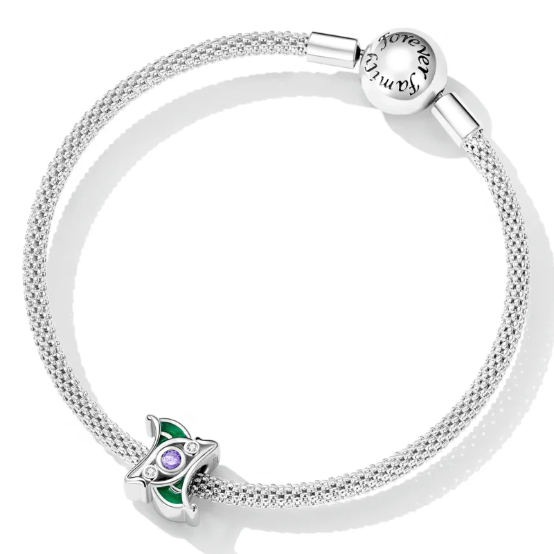 (image for) Pandora Style Art Purple Zirconium Spacer Charm - SCC2294 - View 5