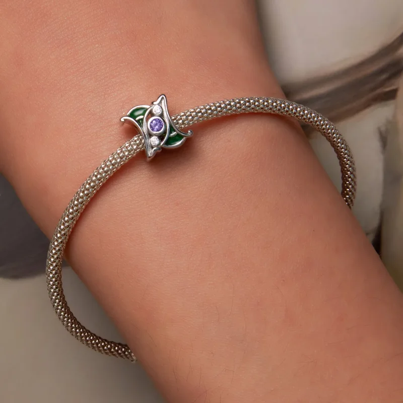 (image for) Pandora Style Art Purple Zirconium Spacer Charm - SCC2294 - View 6
