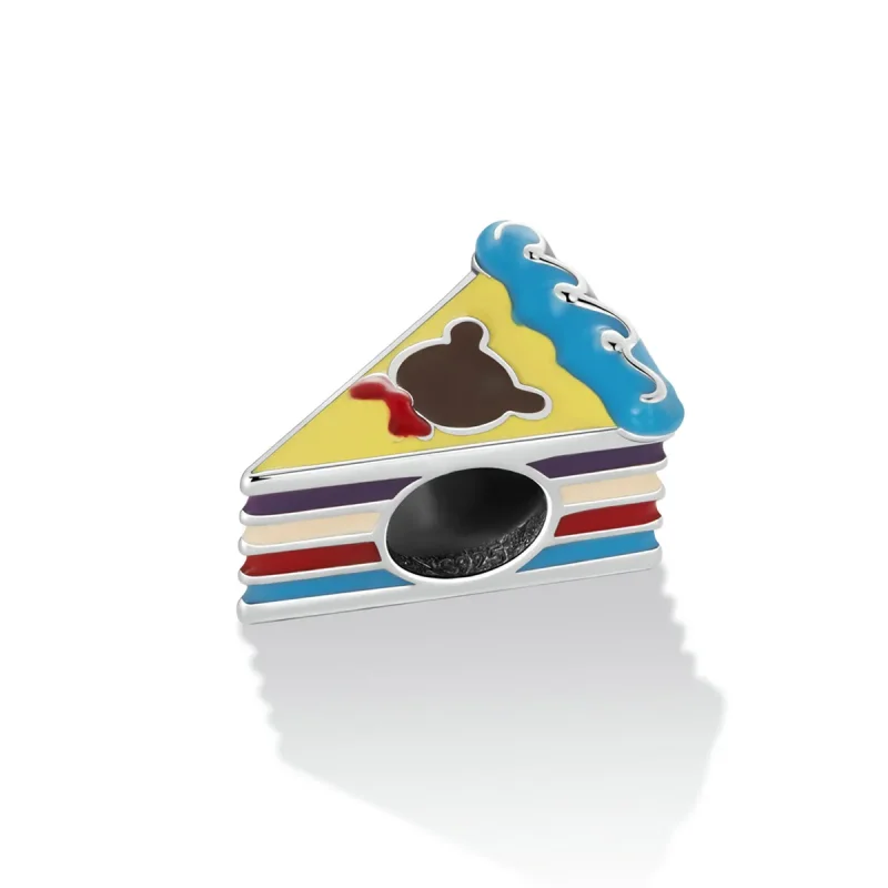 (image for) Pandora Style Bear Rainbow Cake Charm - SCC2199 - View 2