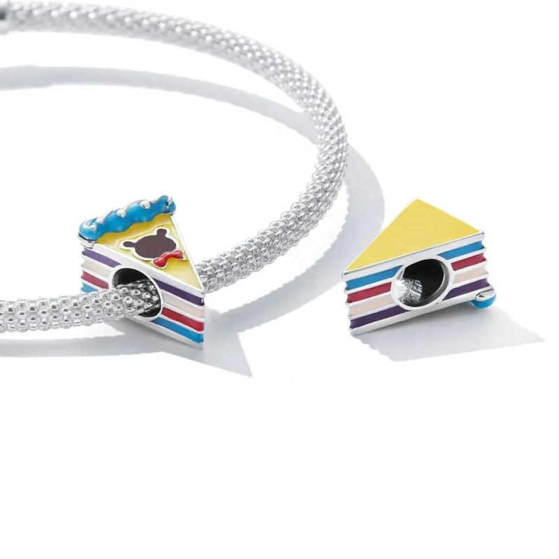 (image for) Pandora Style Bear Rainbow Cake Charm - SCC2199 - View 4