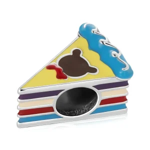 (image for) Pandora Style Bear Rainbow Cake Charm - SCC2199