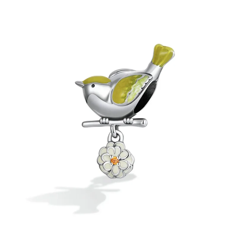 (image for) Pandora Style Birds and Flowers - Beginning of Spring Charm - SCC2191 - View 2