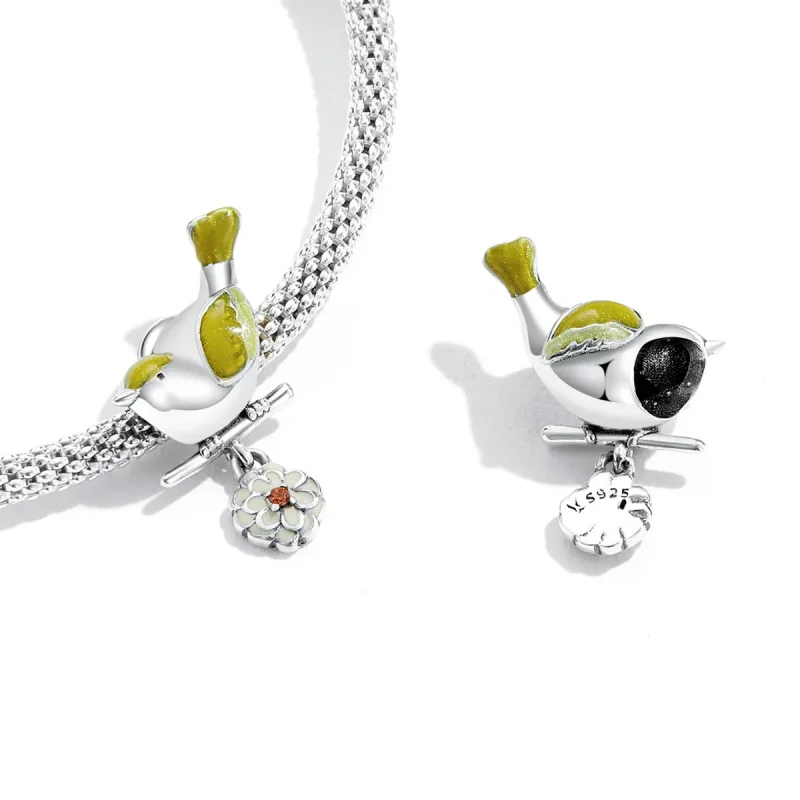 (image for) Pandora Style Birds and Flowers - Beginning of Spring Charm - SCC2191 - View 3
