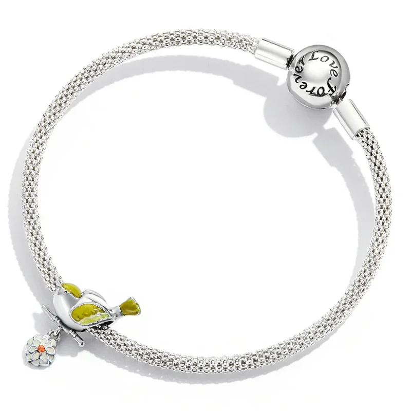 (image for) Pandora Style Birds and Flowers - Beginning of Spring Charm - SCC2191 - View 4
