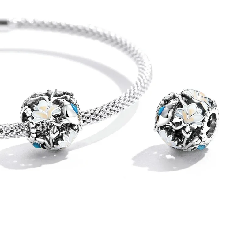 (image for) Pandora Style Birds and Flowers - Equinox Charm - SCC2194 - View 3