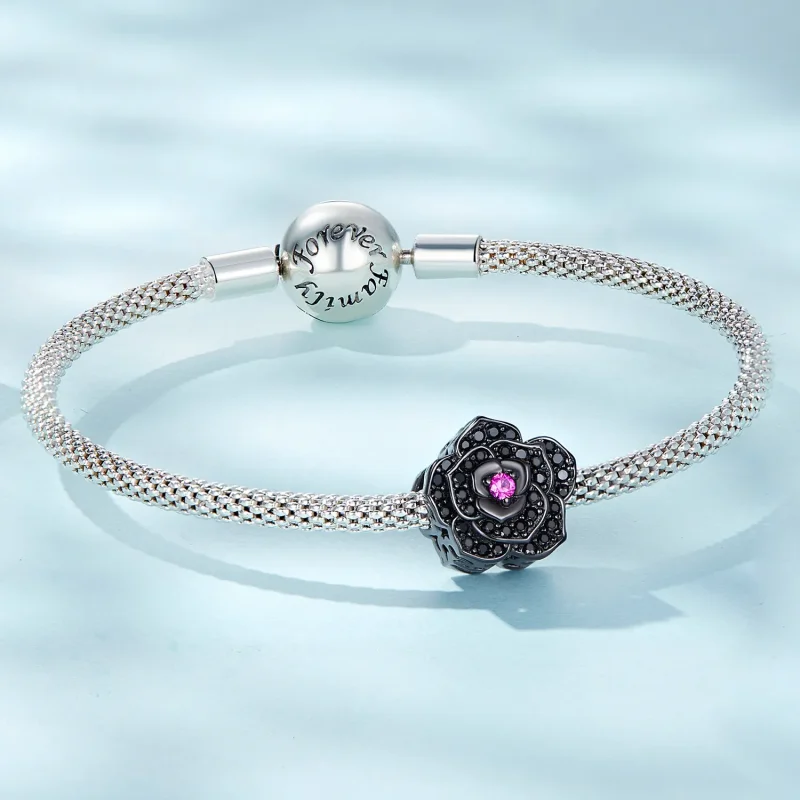 (image for) Pandora Style Black Rose Charm - SCC2380 - View 5