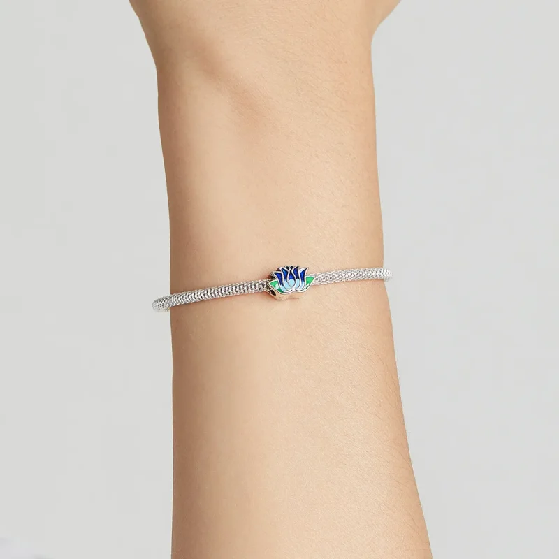(image for) Pandora Style Blue Lotus Charm - SCC2020 - View 5