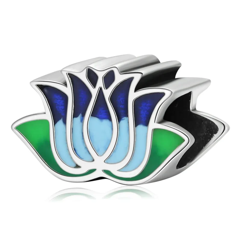 (image for) Pandora Style Blue Lotus Charm - SCC2020
