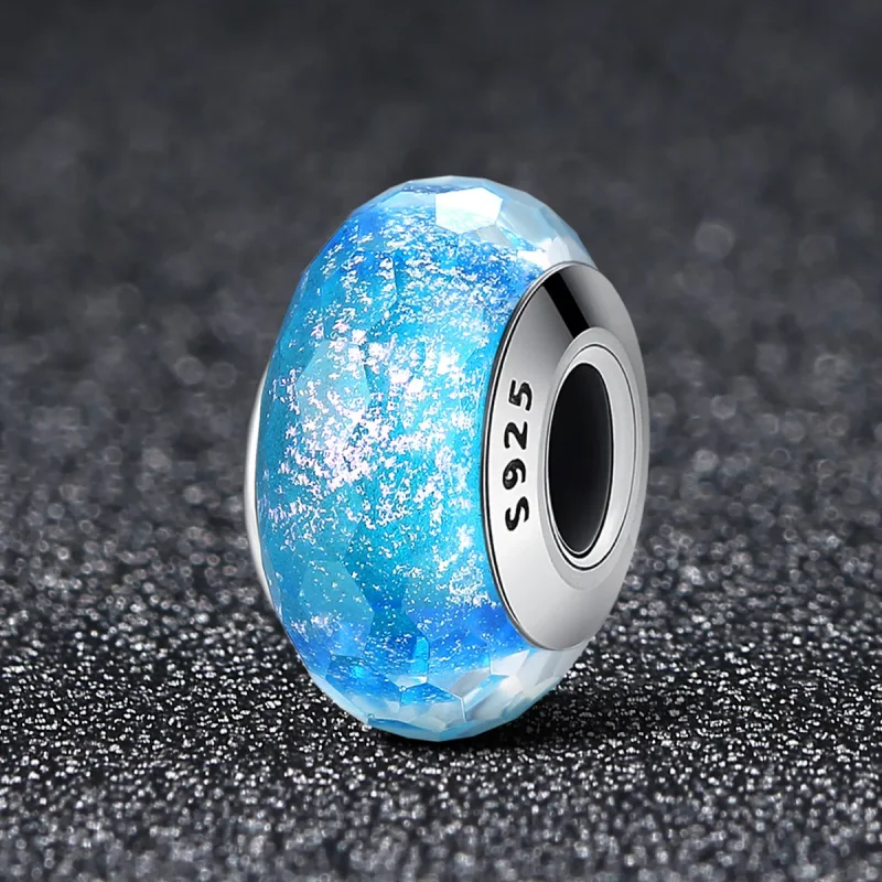 (image for) Pandora Style Blue Murano Glass Bead Charm - SCZ054 - View 2