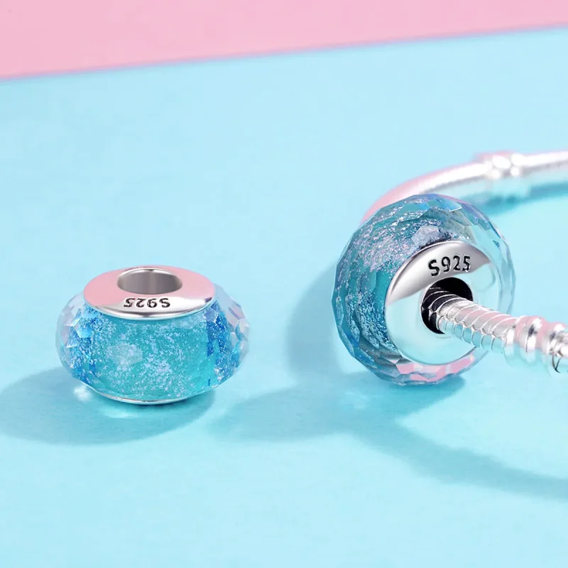 (image for) Pandora Style Blue Murano Glass Bead Charm - SCZ054 - View 5