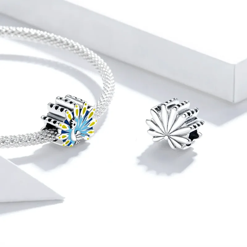 (image for) Pandora Style Blue Peacock Charm - SCC1644 - View 4
