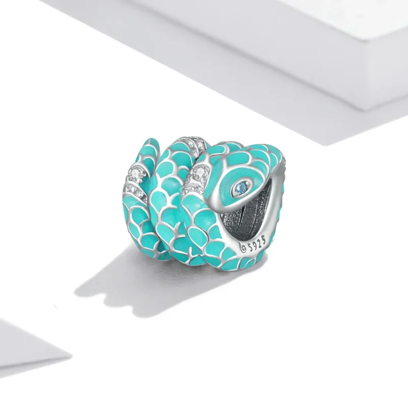 (image for) Pandora Style Blue Snake Charm - BSC576 - View 2