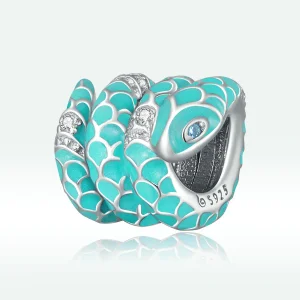 (image for) Pandora Style Blue Snake Charm - BSC576