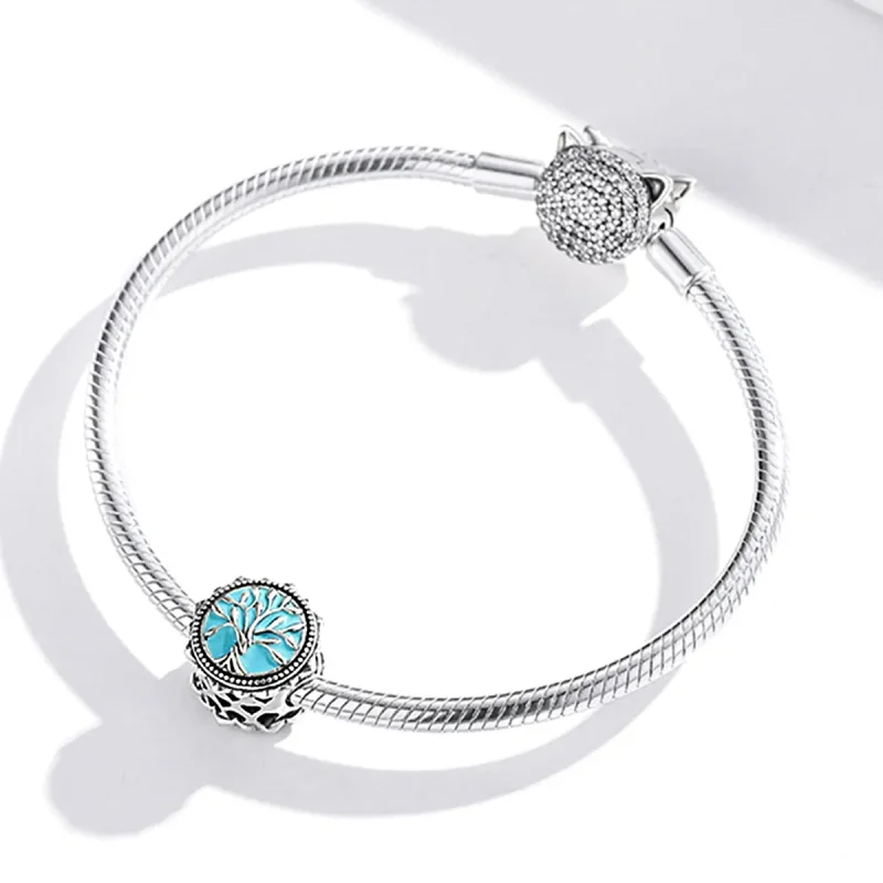 (image for) Pandora Style Blue Tree of Life Charm - BSC503 - View 3