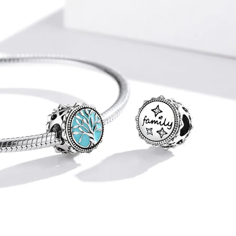 (image for) Pandora Style Blue Tree of Life Charm - BSC503 - View 4