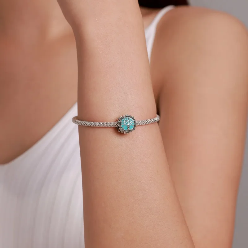 (image for) Pandora Style Blue Tree of Life Charm - BSC503 - View 5