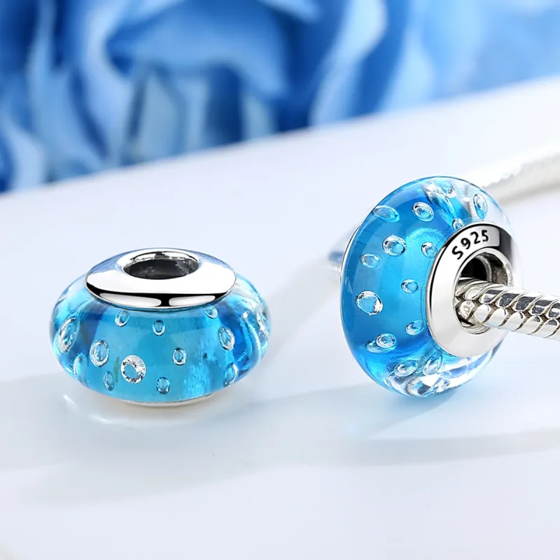 (image for) Pandora Style Blue Trend with Threaded Murano Glass Charm - SCZ029 - View 3