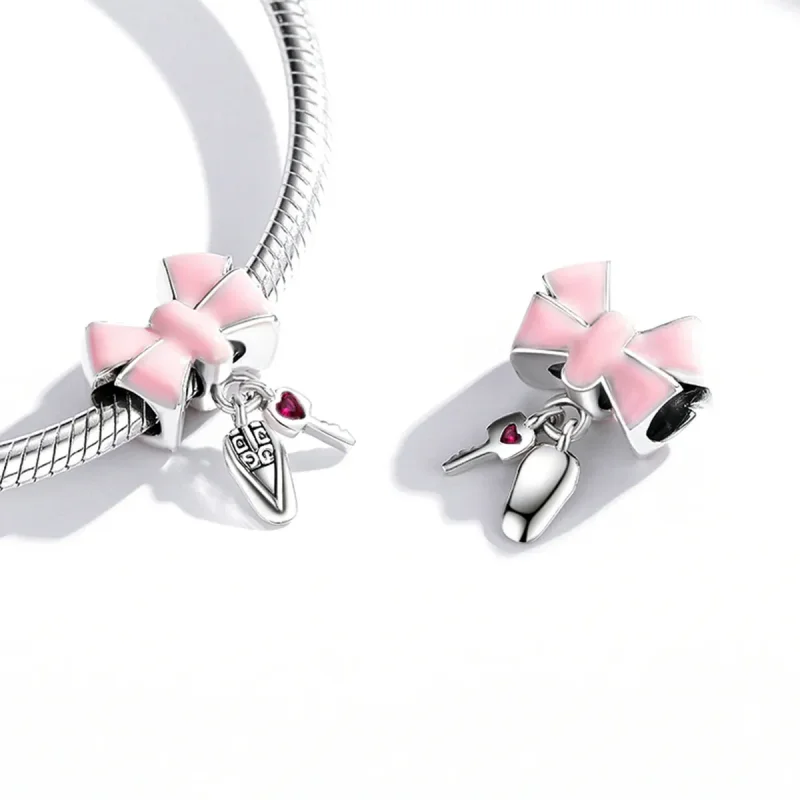 (image for) Pandora Style Bow Car Key Charm - SCC1974 - View 4