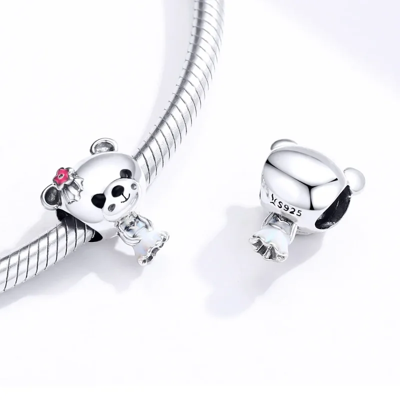 (image for) Pandora Style Bride Bear Charm - SCC1474 - View 4