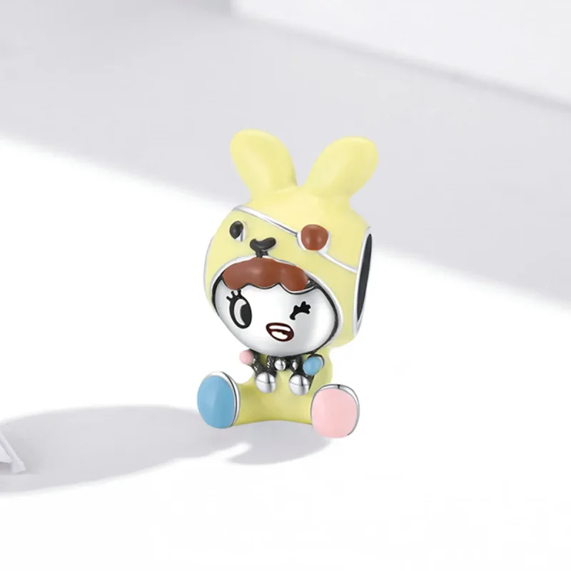 (image for) Pandora Style Bunny Doll Charm - SCC1940 - View 2