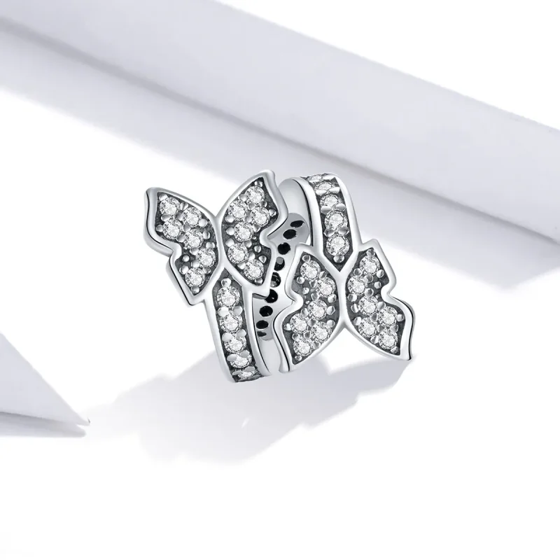 (image for) Pandora Style Butterflies Around Charm - BSC379 - View 2