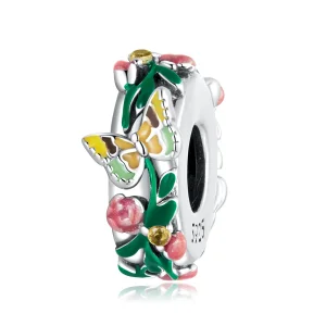 (image for) Pandora Style Butterfly Flower Spacer Charm - SCC2251