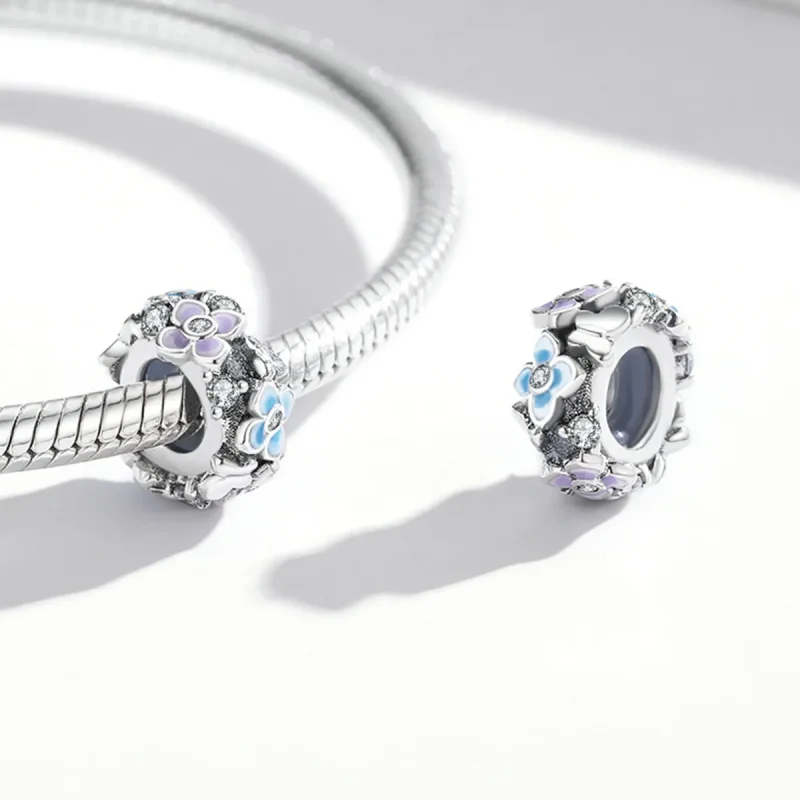(image for) Pandora Style Butterfly Love Flower Charm - SCC2063 - View 4