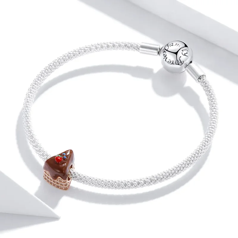(image for) Pandora Style Chocolate Cake Charm - BSC349 - View 3