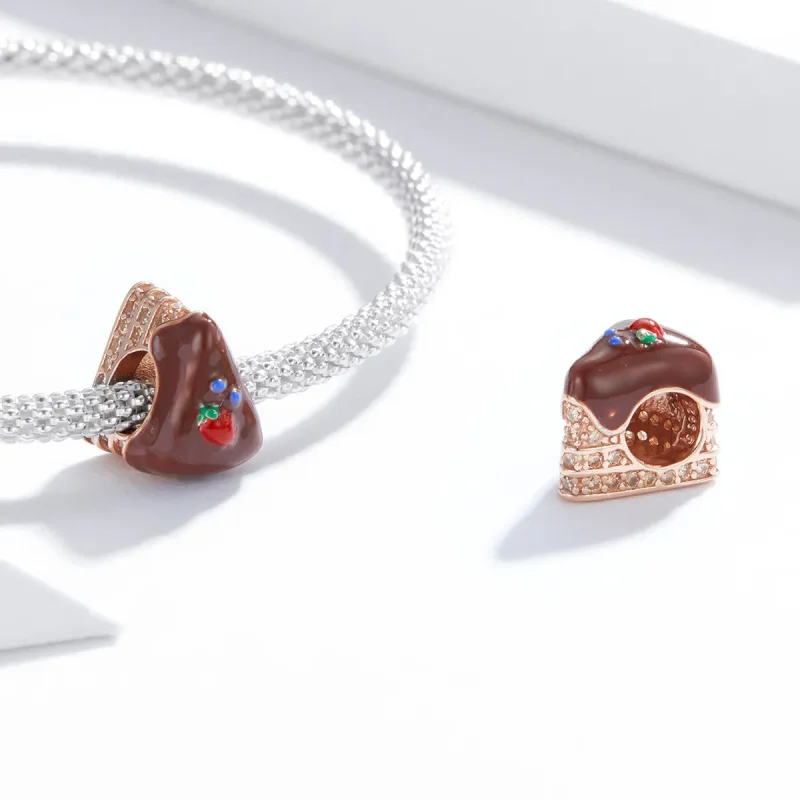 (image for) Pandora Style Chocolate Cake Charm - BSC349 - View 4
