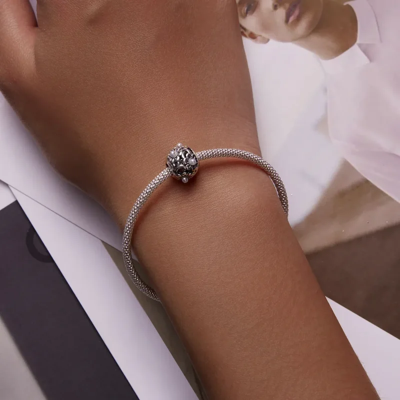 (image for) Pandora Style Classical Flowers Charm - SCC2182 - View 5