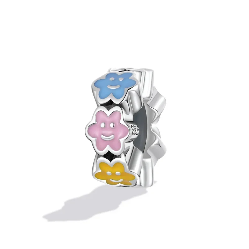 (image for) Pandora Style Colorful Cloud Smiley Face Charm - SCC2188 - View 2