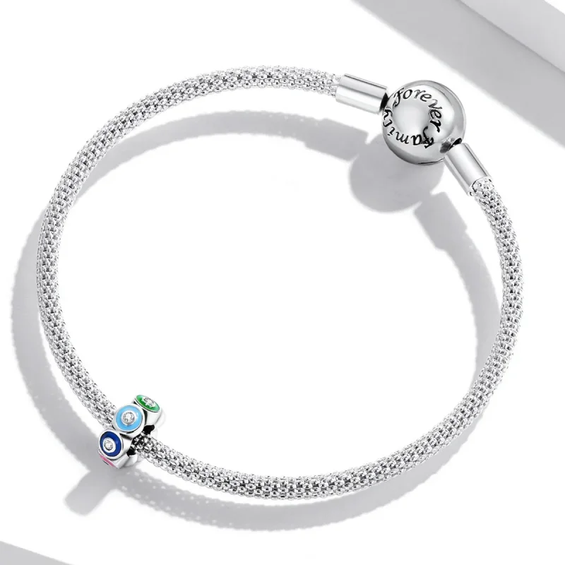 (image for) Pandora Style Colorful Demon Eye Spacer Charm - SCC2129 - View 3