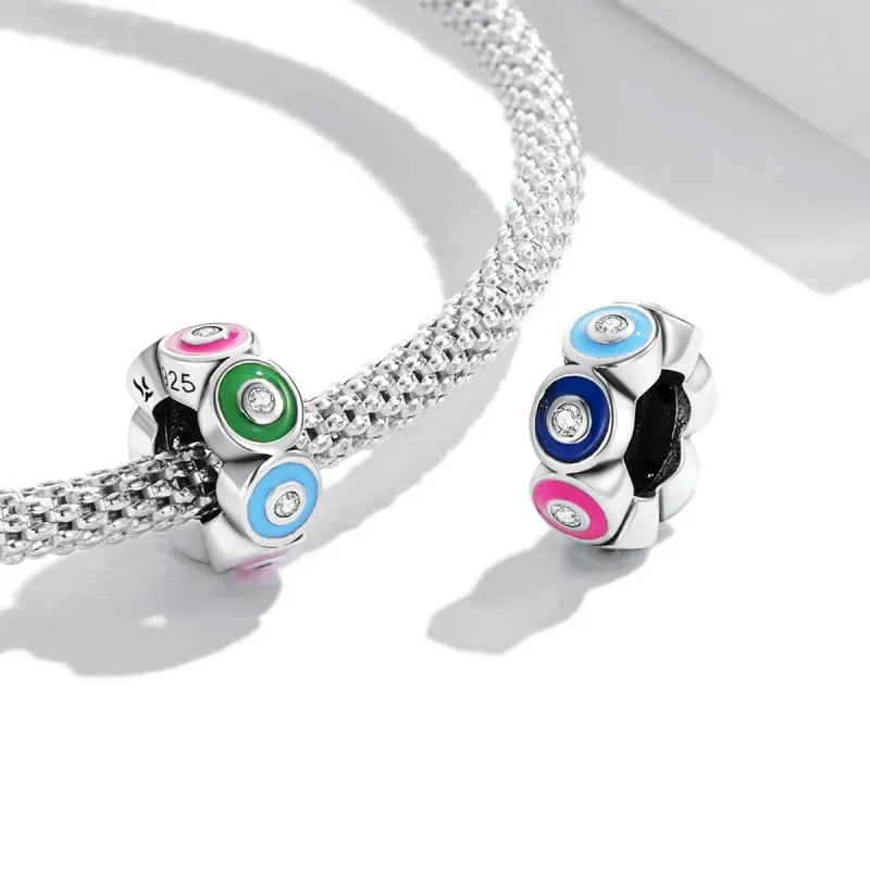 (image for) Pandora Style Colorful Demon Eye Spacer Charm - SCC2129 - View 4