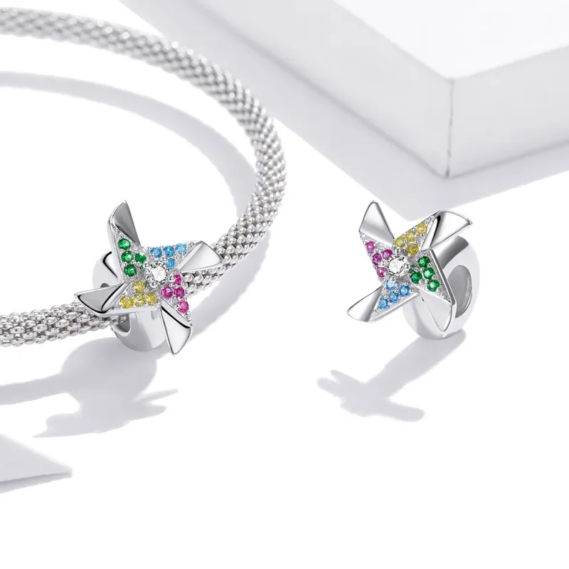 (image for) Pandora Style Colorful Windmill Charm - SCC1766 - View 4