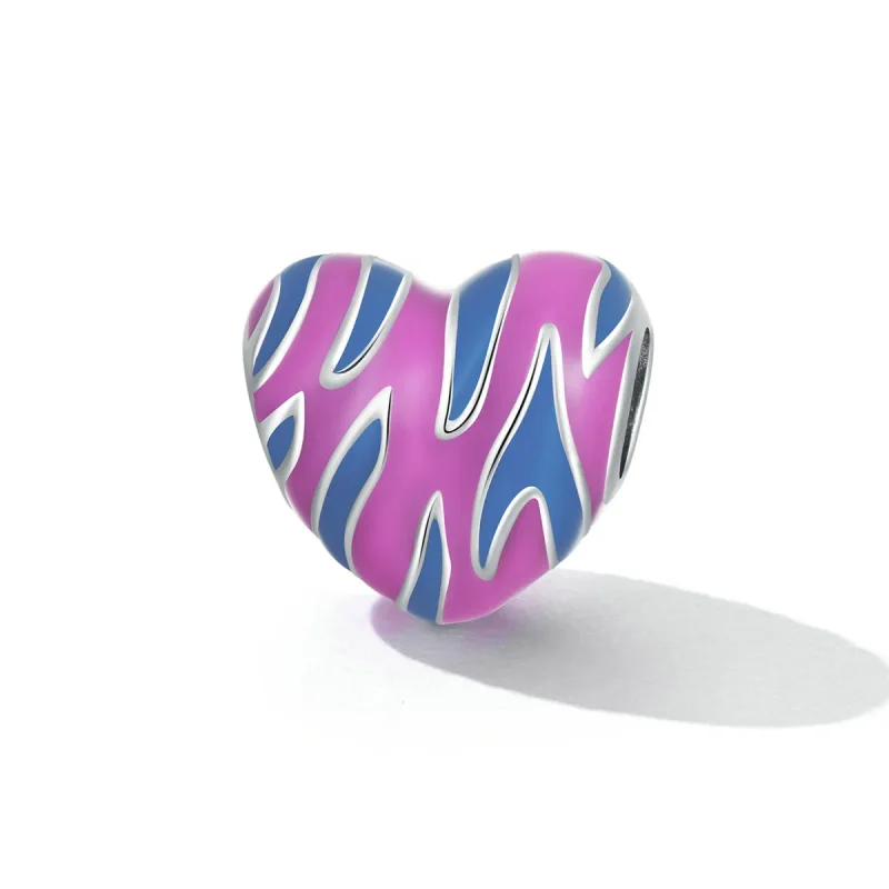 (image for) Pandora Style Contrasting Color Love Charm - SCC2215 - View 2