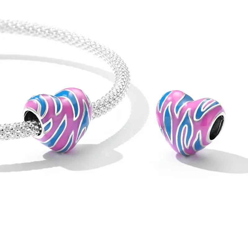 (image for) Pandora Style Contrasting Color Love Charm - SCC2215 - View 5