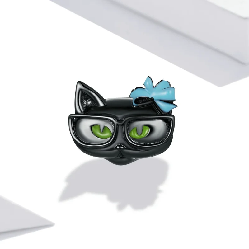 (image for) Pandora Style Cool Black Cat Charm - SCC2086 - View 2