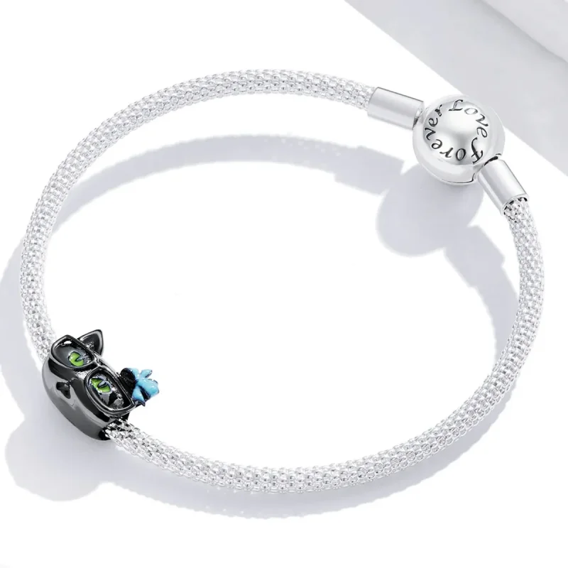 (image for) Pandora Style Cool Black Cat Charm - SCC2086 - View 3