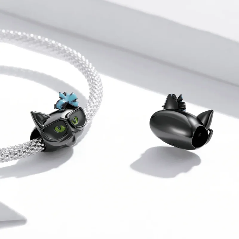 (image for) Pandora Style Cool Black Cat Charm - SCC2086 - View 4