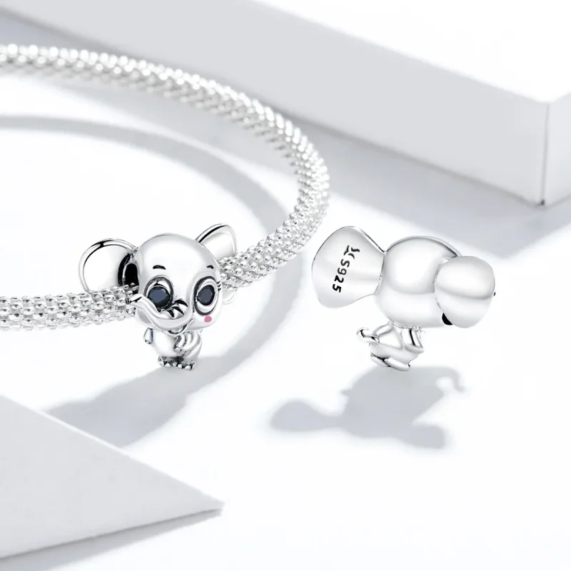 (image for) Pandora Style Cute Baby Elephant Charm - SCC1646 - View 3