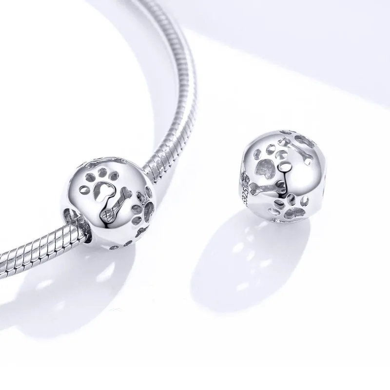 (image for) Pandora Style Cute Pet Footprints Charm - BSC140 - View 4