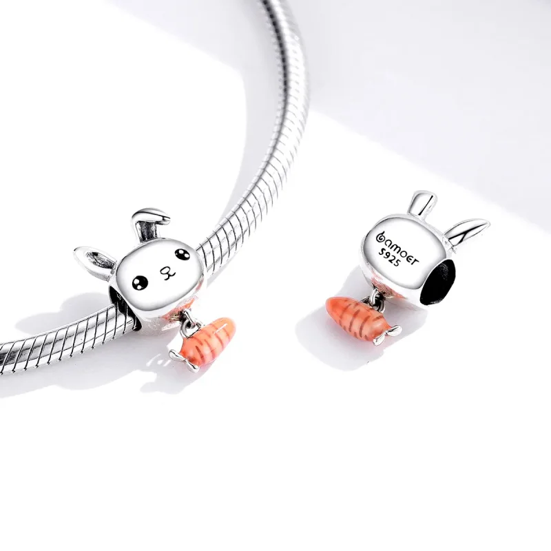 (image for) Pandora Style Cute Rabbit Carrot Charm - BSC272 - View 4
