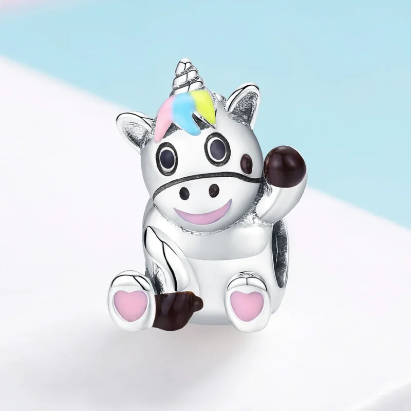 (image for) Pandora Style Cute Unicorn Charm - BSC041 - View 3