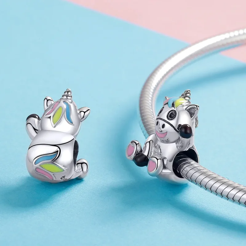 (image for) Pandora Style Cute Unicorn Charm - BSC041 - View 4