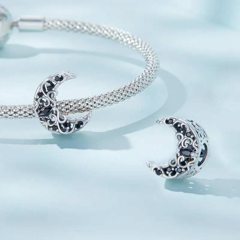 (image for) Pandora Style Dark Night Moon Charm - SCC2370 - View 5