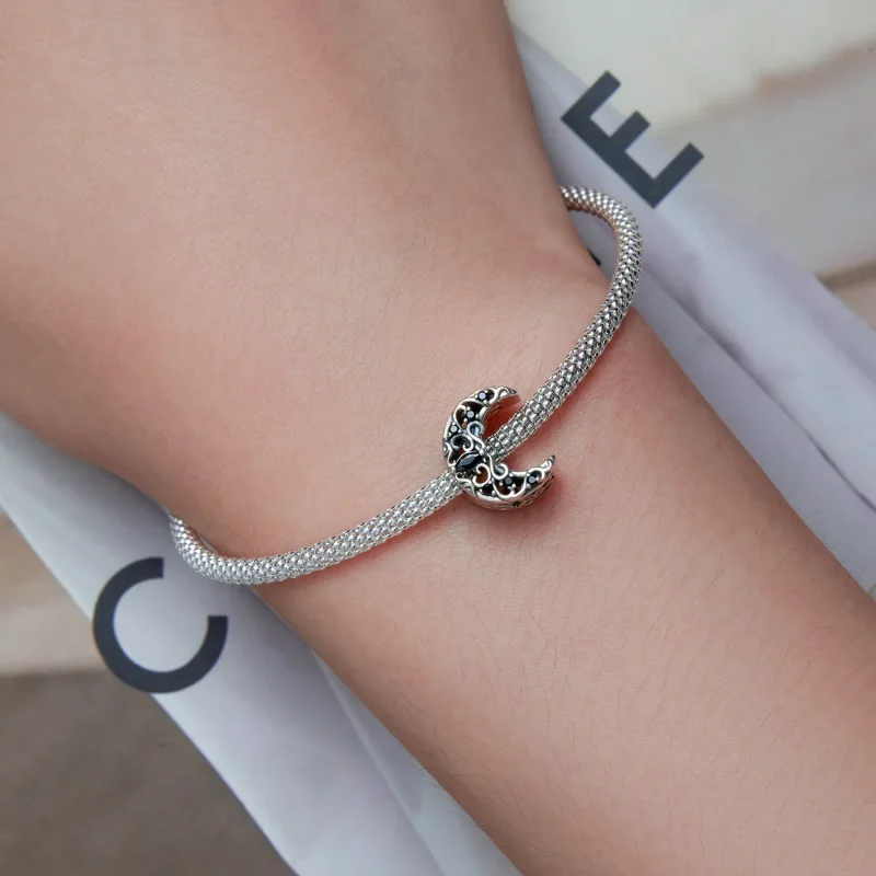 (image for) Pandora Style Dark Night Moon Charm - SCC2370 - View 6