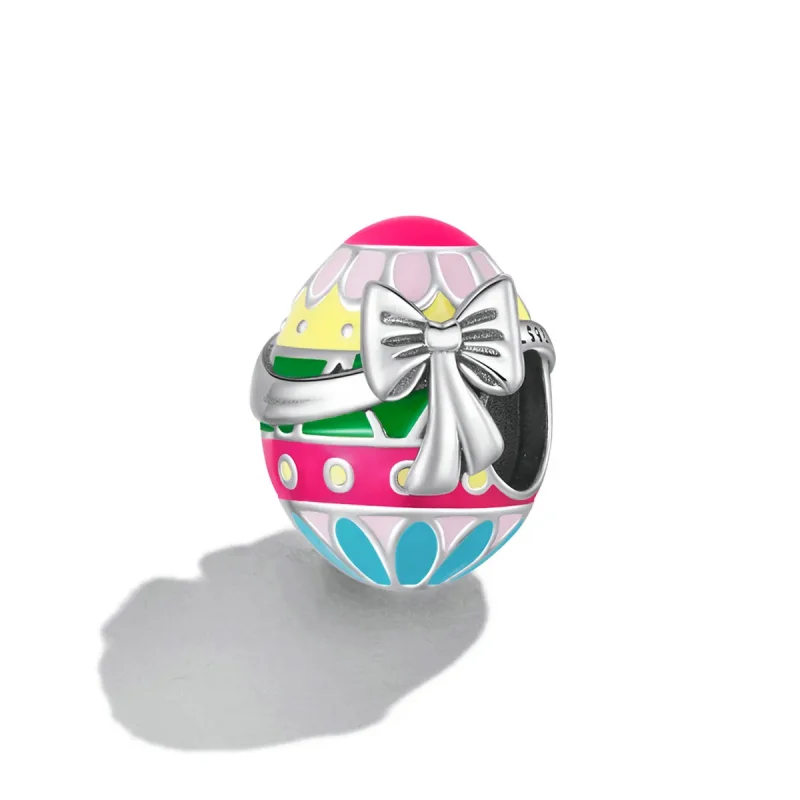 (image for) Pandora Style Easter Egg with Bow Charm - SCC2119 - View 2