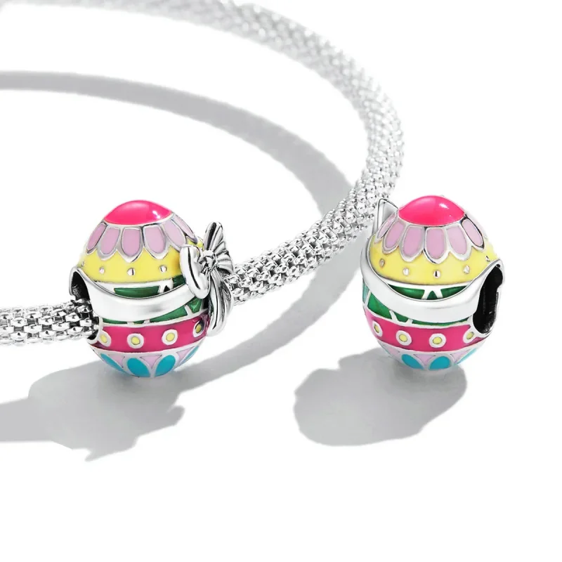 (image for) Pandora Style Easter Egg with Bow Charm - SCC2119 - View 4